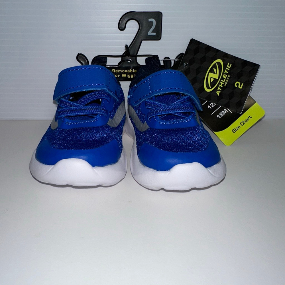 Baby Boys Athletic Works Blue White Sneakers Size 2 Months NEW NWT 3 Months - Picture 8 of 13